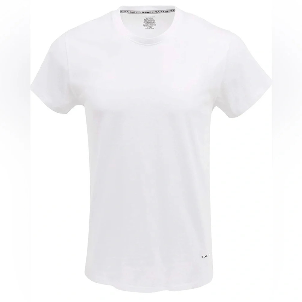 TAHARI Mens White Undershirt Crewneck